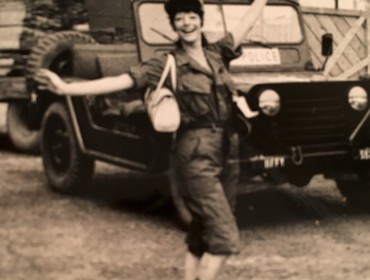 Author in front of jeep, Vietnam, 1967